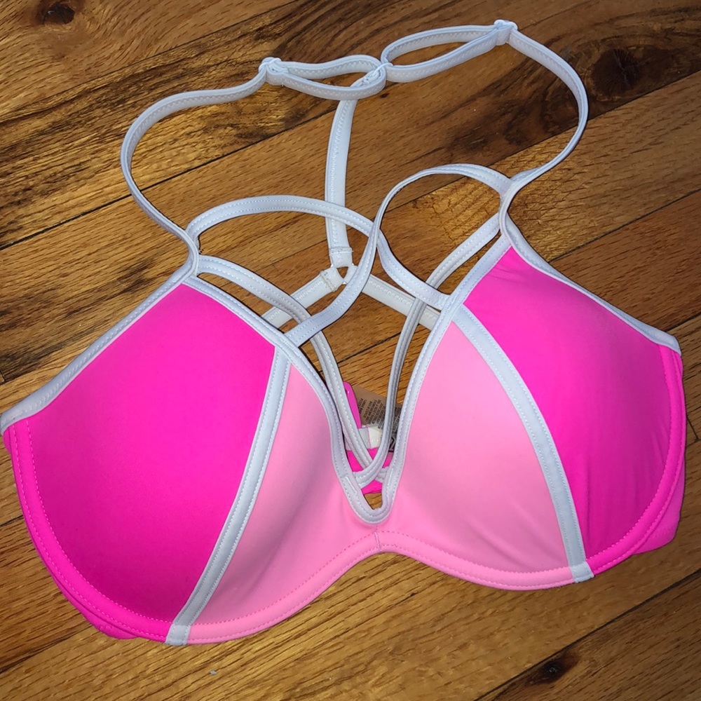 VS Pink crosscross bikini top